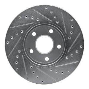 Ford Transit Connect Brake Rotor (1) - Front Left - R1 Concepts - Drilled & Slotted - Silver - `10-`13
